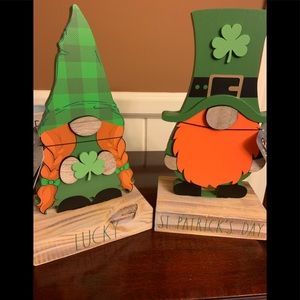 St. Patricks Rae Dunn Wooden Gnomes
